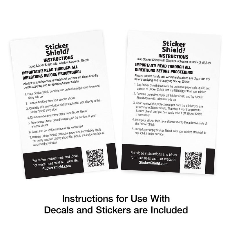 STICKER SHIELD - Windshield Sticker Applicator for Easy Application, Removal and Re-Application from Car to Car - 4 inch x 6 inch Sheets (8 Packs (16 Sheets Total)) - Image 2